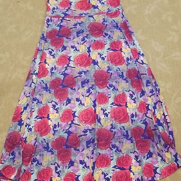 LuLaRoe Pink Floral Maxi Skirt NWT Boho Resort Wear Stretchy A-Line XL - Picture 7 of 8